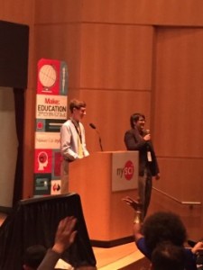 Young Maker Julian Waters presents at the Education Forum in New York