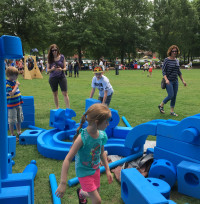 Youth and families play at a recent Art 120 event